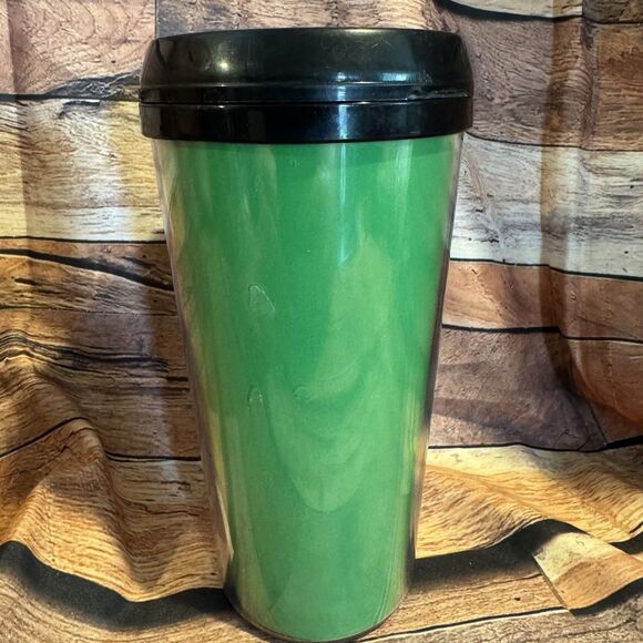 M & M’s Green Travel Tumbler 16 Ounce Coffee Mug Tea Drinking Chocolate Candy - Picture 3 of 5